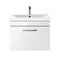 Brooklyn 600mm White Gloss Wall Hung Vanity Unit - Single Drawer  Feature Large Image