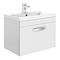 Brooklyn 600mm Gloss Grey Wall Hung Vanity Unit - Single Drawer