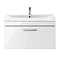 Brooklyn 800mm White Gloss Wall Hung Vanity Unit - Single Drawer  Standard Large Image