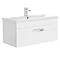 Brooklyn 800mm White Gloss Wall Hung Vanity Unit - Single Drawer Large Image