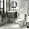 Brooklyn Wall Hung Vanity - Gloss Grey - 600mm Wide 1-Drawer inc. Matt Black Handle Feature Large Image