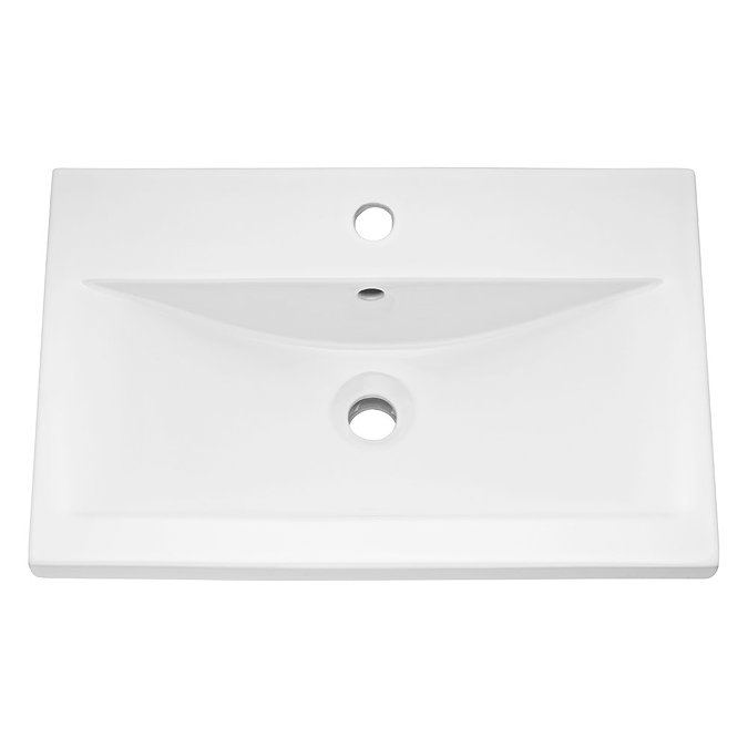 Brooklyn Wall Hung Vanity - Gloss White - 500mm Wide 1-Drawer inc. Black Handle  Profile Large Image