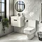 Brooklyn Wall Hung Vanity - Gloss White - 500mm Wide 1-Drawer inc. Black Handle  Feature Large Image