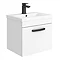 Brooklyn Wall Hung Vanity - Gloss White - 500mm Wide 1-Drawer inc. Black Handle Large Image