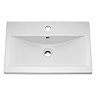 Brooklyn Wall Hung Vanity - Grey Avola - 500mm Wide 1-Drawer inc. Matt Black Handle  Profile Large Image