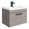 Brooklyn Wall Hung Vanity - Grey Avola - 600mm Wide 1-Drawer inc. Matt Black Handle Large Image