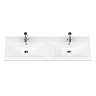 Brooklyn Wall Hung Vanity Unit (Gloss White with 1205mm Poly-Marble Double Bowl Basin)