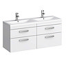 Brooklyn Wall Hung Vanity Unit (Gloss White with 1205mm Poly-Marble Double Bowl Basin)