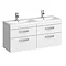 Brooklyn Wall Hung Vanity Unit (Gloss White with 1205mm Poly-Marble Double Bowl Basin)