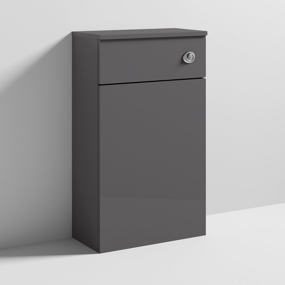 Brooklyn WC Unit with Cistern - Gloss Grey - 500mm | Victorian Plumbing UK