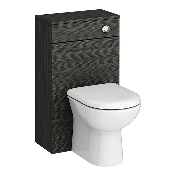 Brooklyn WC Unit with Cistern - Hacienda Black - 500mm Large Image