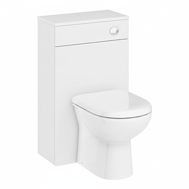 Brooklyn WC Unit with Cistern - White Gloss - 500mm  Standard Large Image