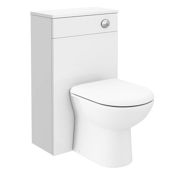 Brooklyn WC Unit with Cistern - White Gloss - 500mm Large Image