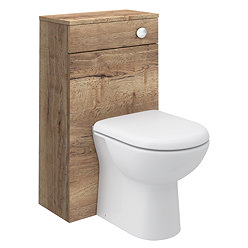 Brooklyn WC Unit with Concealed Cistern - Brown Oak (500mm)