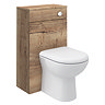 Brooklyn WC Unit with Concealed Cistern - Brown Oak (500mm)