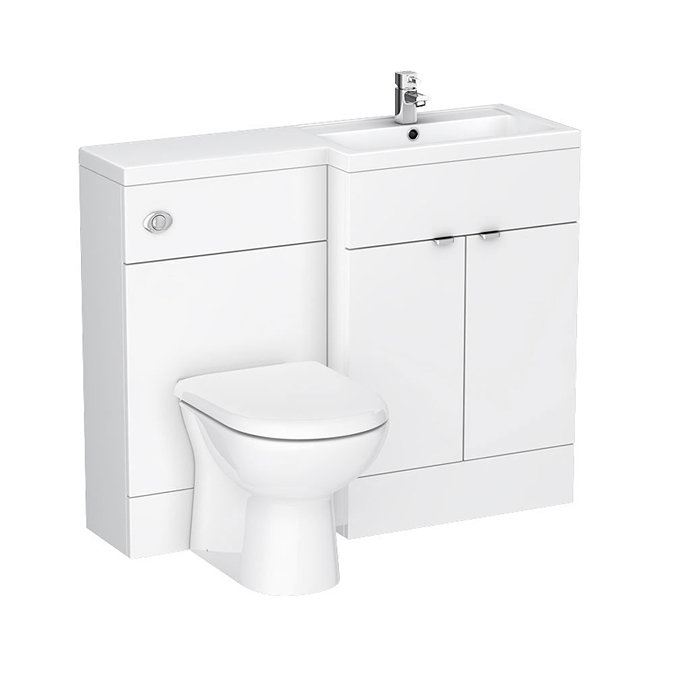 Brooklyn 1100mm White Gloss Combination Furniture Pack  Profile Large Image