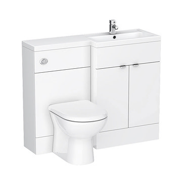Brooklyn 1100mm White Gloss Combination Furniture Pack  Profile Large Image