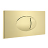 Brooklyn White Gloss Combined Two-In-One Wash Basin, Toilet & Brushed Brass Flush Plate (500mm wide x 300mm)