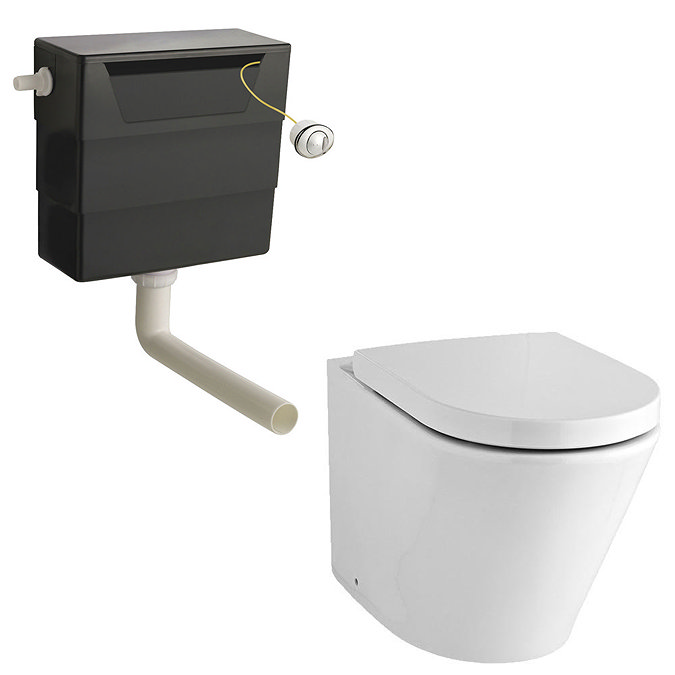 Brooklyn White Gloss Modern Sink Vanity Unit + Toilet Package