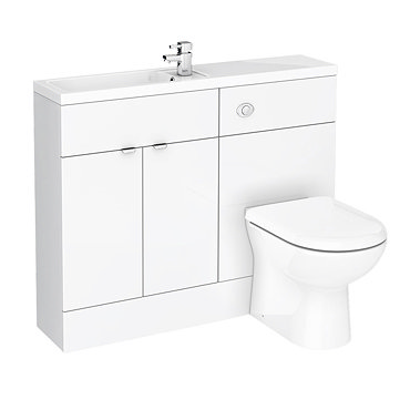 Brooklyn White Gloss Slimline Combination Furniture Pack - 1100mm Wide  Profile Large Image