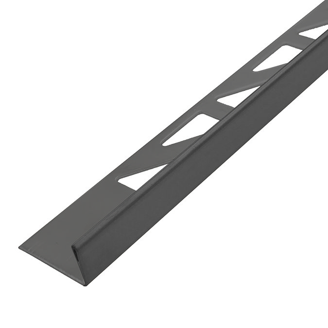 Brushed Black 10mm L-Shape Metal Tile Trim