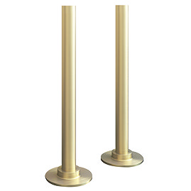 Brushed Brass Tubes + Plates for Radiator Valves Large Image