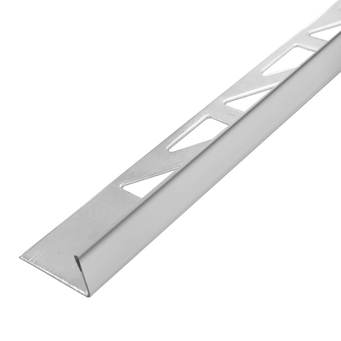 Brushed Silver 12.5mm L-Shape Metal Tile Trim