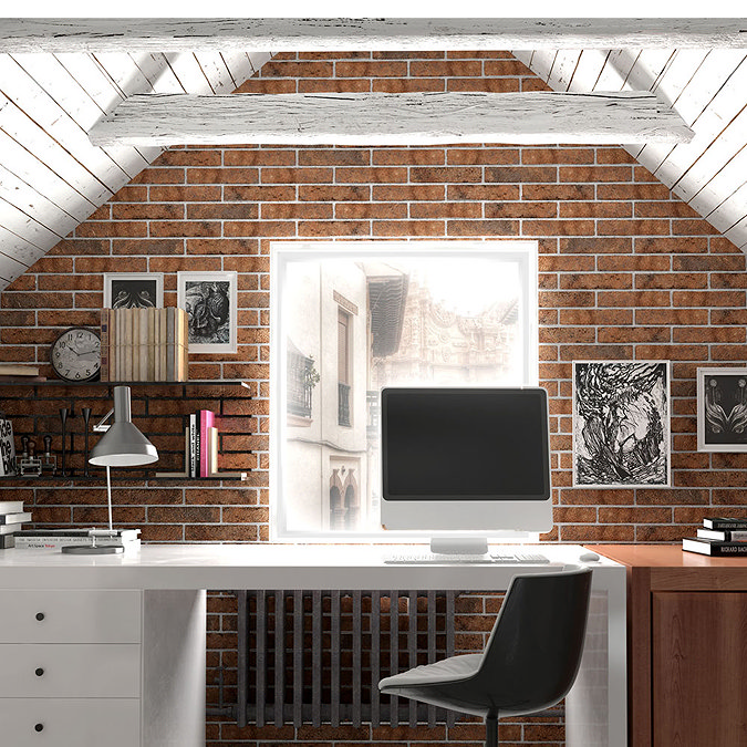 Burford Brown Brick Effect Wall Tiles - 250 x 60mm  Feature Large Image