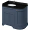 Burlington 100 3-Door Corner Vanity Unit & Minerva Black Granite Worktop with Basin (Blue - Left Han