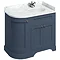 Burlington 100 3-Door Corner Vanity Unit & Minerva Carrara White Worktop with Basin (Blue - Right Ha