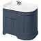 Burlington 100 3-Door Corner Vanity Unit & Minerva White Worktop with Basin (Blue - Left Hand) Large