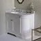 Burlington 100 3-Door Corner Vanity Unit & Minerva Worktop with Basin (Classic Grey - Left Hand) St