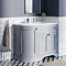 Burlington 100 3-Door Corner Vanity Unit & Minerva Worktop with Basin (Classic Grey - Right Hand) I