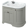 Burlington 100 3-Door Corner Vanity Unit & Minerva Worktop with Basin (Dark Olive - Left Hand) Large