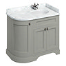 Burlington 100 3-Door Corner Vanity Unit & Minerva Worktop with Basin (Dark Olive - Right Hand) Larg