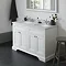 Burlington 130 4-Door Vanity Unit & Minerva Worktop with Double Basin - Classic Grey Feature Large
