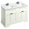 Burlington 130 4-Door Vanity Unit & Minerva Worktop with Double Basin - Sand Large Image