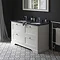 Burlington 130 4-Drawer Vanity Unit & Minerva Worktop with Double Basin - Classic Grey  Feature Larg