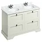 Burlington 130 4-Drawer Vanity Unit & Minerva Worktop with Double Basin - Sand Large Image