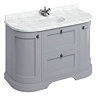 Burlington 134 2-Door/Drawer Curved Vanity Unit & Minerva Worktop with Basin - Classic Grey Large Im