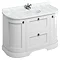 Burlington 134 2-Door/Drawer Curved Vanity Unit & Minerva Worktop with Basin - Matt White Large Imag