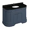 Burlington 134 4-Door Curved Vanity Unit & Minerva Black Granite Worktop with Basin - Blue Large Ima