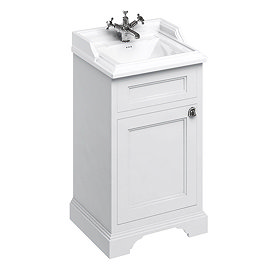 Burlington 500mm Freestanding Cloakroom Vanity Unit & Basin - Matt White Large Image