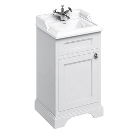 Burlington 500mm Freestanding Cloakroom Vanity Unit & Basin - Matt White Large Image