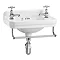 Burlington 51cm Cloakroom Basin with Towel Rail - 2 Tap Hole  Profile Large Image