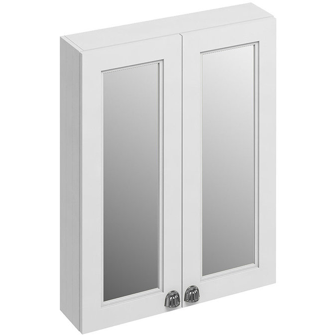Burlington 60 2-Door Mirror Cabinet - Matt White Large Image