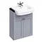 Burlington 60 2-Door Vanity Unit & Classic Semi-Recessed Basin - Classic Grey Large Image