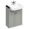 Burlington 60 2-Door Vanity Unit & Classic Semi-Recessed Basin - Dark Olive Large Image