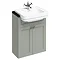 Burlington 60 2-Door Vanity Unit & Classic Semi-Recessed Basin - Dark Olive Large Image