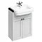 Burlington 60 2-Door Vanity Unit & Classic Semi-Recessed Basin - Matt White Large Image